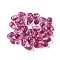 Transparent Glass Charms, Teardrop, Camellia, 9x6x6mm, Hole: 0.8mm