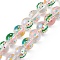 Transparent Glass Beads Strands, Hand Painted Beads, wiuth Enamel, Round, Green, 12~2.5mm, Hole: 1.2mm, about 30pcs/strand, 13.58 inch(34.5cm)