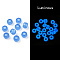 Transparent & Luminous Plastic Beads, Frosted, Crow Beads, Pony Beads, Glow in the Dark, Barrel, Cornflower Blue, 9x6mm, Hole: 3.8mm, about 1900pcs/500g
