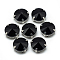 Sew on Rhinestone, Multi-strand Links, Glass Rhinestone, with Brass Prong Settings, Garments Accessories, Faceted, Flat Round, Platinum, Black, 11x7.2mm, Hole: 0.8~1mm
