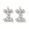 Brass Pendants, Cadmium Free & Nickel Free & Lead Free, Letter Charms, Platinum, 12x7x2mm, Hole: 1mm