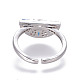 Brass Cubic Zirconia Cuff Rings&nbsp;RJEW-O035-02P-3