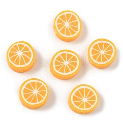 Fruit & Vegetable Theme Handmade Polymer Clay Beads, for DIY Jewelry Crafts Supplies, Orange, 14.5x15.5x5.5mm, Hole: 1.8mm