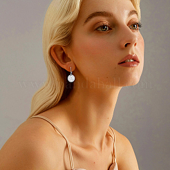 4 Pairs Brass Textured Flat Round Leverback Earrings&nbsp;EJEW-HS0001-22P