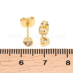 Brass Micro Pave Cubic Zirconia Stud Earrings&nbsp;EJEW-F405-22A-G04