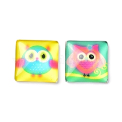 (Defective Closeout Sale)Printed Glass Cabochons&nbsp;GGLA-XCP0001-02