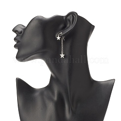 Tarnish Resistant 304 Stainless Steel Star Asymmetrical Earrings&nbsp;EJEW-JE04889-02