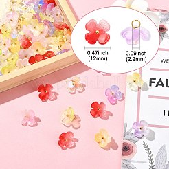 80Pcs 8 Colors Gradient Color Glass Pendants&nbsp;PALLOY-CJ00067