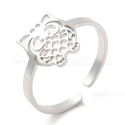 Non-Tarnish 304 Stainless Steel Open Cuff Rings&nbsp;RJEW-H213-01P