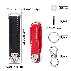 2 Sets 2 Colors PU Leather Keychain&nbsp;KEYC-GF0001-06B