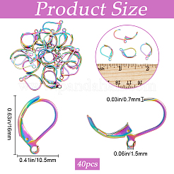 40Pcs 304 Stainless Steel Leverback Earring Findings&nbsp;STAS-SP0001-10RC