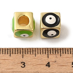 Brass Enamel European Beads&nbsp;KK-R162-056G