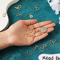 32Pcs 16 Styles Rack Plating Brass Toggle Clasps&nbsp;KK-KS0001-25