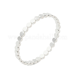 925 Sterling Silver Flat Beaded Finger Rings for Women&nbsp;RJEW-NH0002-01A-S