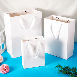 15Pcs 3 Sizes Rectangle Paper Gift Storage Tote Bags with Handle&nbsp;ABAG-TA0001-73A