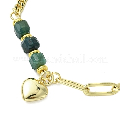 Brass Heart Charm Bracelets&nbsp;BJEW-JB13611
