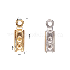 100Pcs 2 Colors 304 Stainless Steel Folding Crimp Ends&nbsp;STAS-CJ0001-161