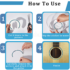 Waterproof PVC Flower Pattern Classical Guitar Sound Hole Ring Mouth Wheel Sticker&nbsp;DIY-WH20058-13B