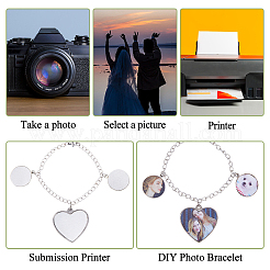 DIY Blank Heart Brass & Alloy Charm Bracelets Making Kit&nbsp;BJEW-DC00002