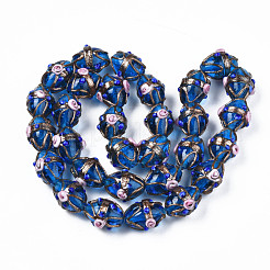 Handmade Gold Sand Lampwork Beads Strands&nbsp;LAMP-N021-40D