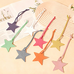 9Pcs 9 Colors Star PU Leather Pendant Decoration&nbsp;HJEW-CL0001-13