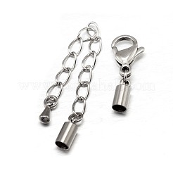 201 Stainless Steel Chain Extenders and 304 Stainless Steel Lobster Claw Clasps&nbsp;STAS-M188-05