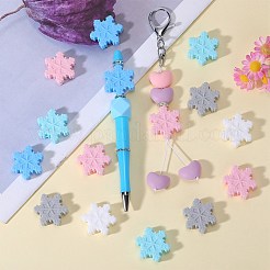 20Pcs 5 Colors Snowflake Food Grade Eco-Friendly Silicone Focal Beads&nbsp;SIL-SZ0001-21