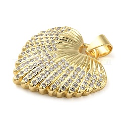 Rack Plating Brass Micro Pave Clear Cubic Zirconia Pendants&nbsp;KK-C047-12G
