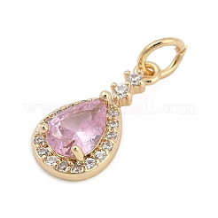 Brass Pave Cubic Zirconia Pendants&nbsp;LS-KK-Q096-14D-G
