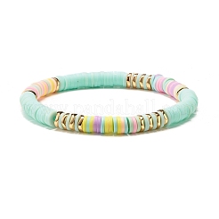 Synthetic Hematite & Polymer Clay Heishi Beads Stretch Bracelets Set&nbsp;BJEW-JB07381