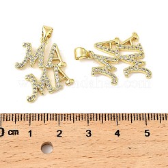 Mother's Day Brass Micro Pave Cubic Zirconia Pendants&nbsp;KK-M324-02J-G