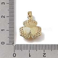 Brass Micro Pave Clear Cubic Zirconia Pendants&nbsp;CU-CBAA556-12G