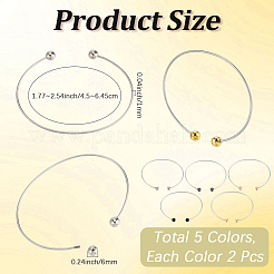 10Pcs 5 Colors Stainless Steel Cuff Torque Bangle Making&nbsp;STAS-SC0021-18