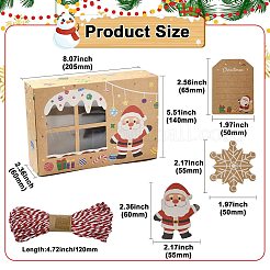12 pcs 4 Styles Christmas Theme Kraft Paper Gingerbread Candy Boxes with PET Window&nbsp;ST-CJ0010-15