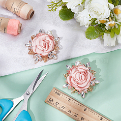 2Pcs Flower Polyester Brooches&nbsp;JEWB-ME0001-12