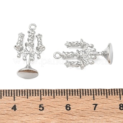 Brass Micro Pave Clear Cubic Zirconia Pendants&nbsp;KK-K351-75P