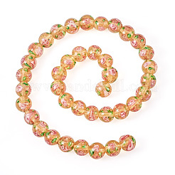 1 Strand Handmade Glod Sand Lampwork Beads Strands&nbsp;LAMP-TA0002-09D