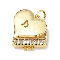 Brass Micro Pave Clear Cubic Zirconia Pendants&nbsp;KK-D289-01G-06