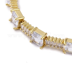 Brass Micro Pave Cubic Zirconia Bracelets&nbsp;BJEW-R100-03G