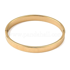 304 Stainless Steel Roman Numerals Hinged Cuff Bangles for Women&nbsp;SA-CBAC920-12G