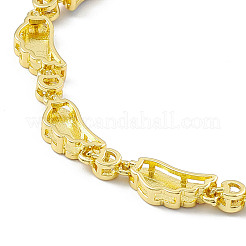 Brass Micro Pave Cubic Zirconia Chain Bracelets&nbsp;BJEW-P288-07G