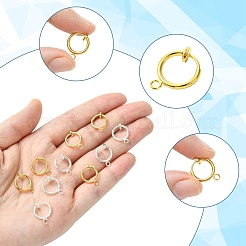 12Pcs 2 Colors Brass Clip-on Hoop Earring Findings&nbsp;KK-FS0001-48