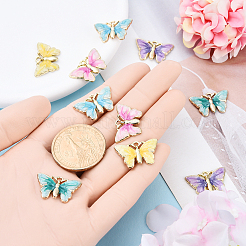 10Pcs 5 Colors Rack Plating Alloy Enamel Pendants&nbsp;ENAM-YW0004-75