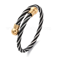 304 Stainless Steel Torque Bangles for Women&nbsp;BJEW-P310-20MC