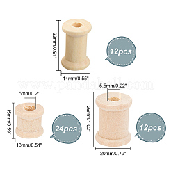 48Pcs 3 Style Schima Wood Sewing Embroidery Thread Spool&nbsp;ODIS-PH0001-41