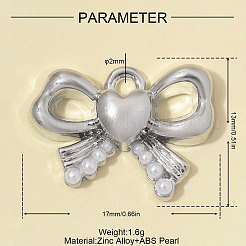 Zinc Alloy with ABS Plastic Imitation Pearl Pendants&nbsp;AL-OY001-35P
