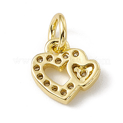 Brass Micro Pave Clear Cubic Zirconia Charms&nbsp;ZIRC-F132-97G
