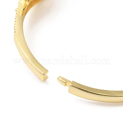 Colorful Cubic Zirconia Hollow Out Teardrop Hinged Bangle&nbsp;BJEW-L681-006G