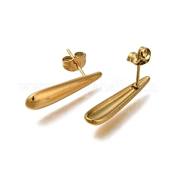 Ion Plating(IP) 304 Stainless Steel Teardrop Stud Earrings for Women&nbsp;EJEW-M028-04G