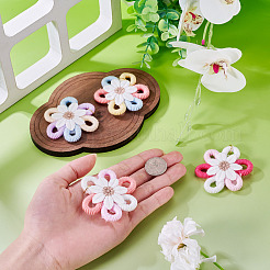 4Pcs Cloth Flower Pendants&nbsp;PALLOY-TAC0256